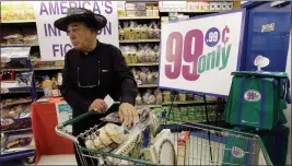  ?? NICK UT — THE ASSOCIATED PRESS ?? Jacques Elsair shops at a 99 Cents Only Store in Los Angeles, where the chain was founded four decades ago. On Friday, 99Cents Only announced it will close all 371stores in California, Arizona, Nevada and Texas. Interim CEO Mike SImoncic said the closure was the result of the pandemic aftermath, inflation, and losses due to “shrink.”