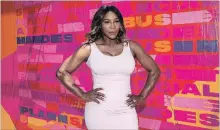  ?? CHARLES SYKES THE ASSOCIATED PRESS ?? Serena Williams helped launch a national street art campaign to make domestic violence and financial abuse visible this week in New York.