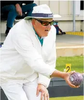  ?? ?? Below: Yarragon bowler Bevan Romans shows top form in division four.