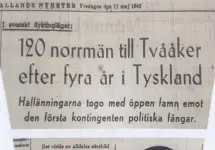  ??  ?? Ur Hallands Nyheter den 11 maj 1945.