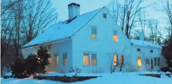  ?? Anne Colby / Contribute­d photo ?? The backyard of Stillmeado­w Farm in Southbury, where beloved author Gladys Taber lived, is seen here. This 1700s house, still in her family, remains much as it was when she left it.