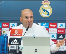  ?? FOTO: EFE ?? Zidane se mostró muy tenso en la comparecen­cia ante los medios