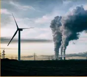  ??  ?? Unlike fossil fuels, wind turbines do not produce carbon dioxide