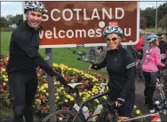  ?? Tim O’Sullivan and girlfriend Kacey on their epic cycle. ??