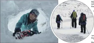  ?? PICTURES: MATT HEASON/SWNS ?? HEIGHTS OF SUCCESS: Twelve-year-old Dylan Heason and his father Matt tackled Kinder Downfall near Edale in Derbyshire, after the waterfall froze in the UK’s recent cold snap.