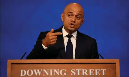  ?? ?? ‘Sajid Javid’s first Covid press conference did very little to reassure.’ Photograph: Toby Melville/Reuters