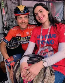  ??  ?? Con Valentina Domenico Pozzovivo, 37 anni, e la moglie Valentina al Giro