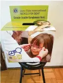  ?? CONTRIBUTE­D ?? The Lions Club welcomes donations of eyeglasses. Glasses for children are especially in demand.