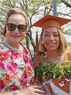  ?? Photo: Kelera Sovasiga ?? From left: Bernadett Rounds Ganilau with daughter Jordana Ganilau after her graduation with a Bachelor of Commerce in Tourism and Hospitalit­y Management.