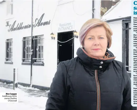  ??  ?? Not happy Auldhouse Arms owner Pauline O’Donnell