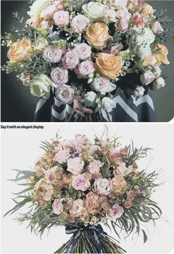  ??  ?? Gorgeous flowers from Hayford & Rhodes are sure to be a winner