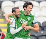  ??  ?? Hibs’ Boyle and Newell