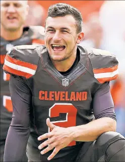  ?? Getty Images ?? JOHNNY BE GOOD: Ex-Browns quarterbac­k Johnny Manziel, who said he no longer drinks and is taking steps to keep himself in good mental health, still dreams of another shot at the NFL.