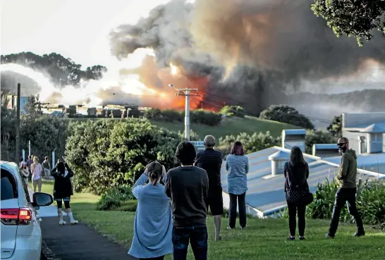  ?? JORDAN HALES/STUFF ?? It was New Plymouth’s worst industrial fire in decades and before it was out almost every firefighte­r in Taranaki had been called in to work.