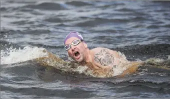  ??  ?? 10k swimmer in action during the Lough Gill Hospice Swim last Saturday.