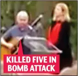  ??  ?? Singer: Miss Fisher with McFarlane KILLED FIVE IN BOMB ATTACK
