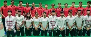  ??  ?? Tanisha Crasto (fifth from left, first row) with India’s under-17 badminton team.
