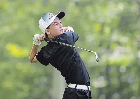  ?? JULIE JOCSAK THE ST. CATHARINES STANDARD ?? Defending Ontario junior golf champion Nolan Piazza is representi­ng Grand Niagara at the Champion of Champions tournament Saturday at Rockway Vineyards.