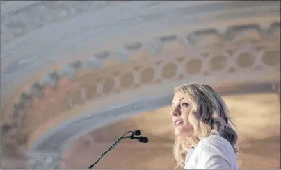  ?? CP PHOTO ?? Minister of Canadian Heritage Melanie Joly speaks in Ottawa on September 28, 2017. The federal government is expected to make long-sought changes to a fund that helps Canada’s music industry in 2019, about two years after officials crafted...