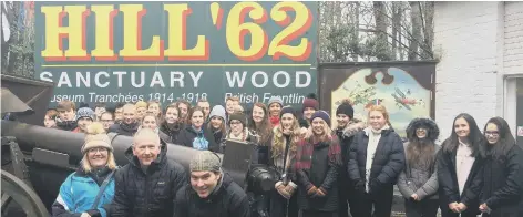  ?? SUBMITTED ?? Lady Lumley’s School students pictured on their visit to Hill 62 Sanctuary Wood museum, in Belgium.