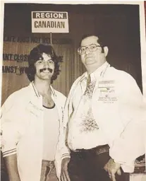  ?? DIAS FAMILY ?? Jerry Dias and his father, Jerry Sr., attend the 1980 UAW conference in Anaheim, Calif. Jerry Sr. says his son was “not going to give up” until he saved jobs at the GM plant in Oshawa, Ont.