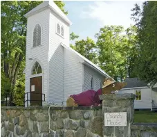  ??  ?? Clockwise from top left: Hollow River Falls; autumn on Otter Lake; Knox United Church entered “Church Mouse” in the scarecrow contest and won second place. .