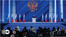  ??  ?? Владимир Путин выступает с ежегодным посланием, 21 апреля