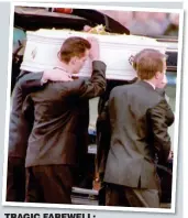  ??  ?? TRAGIC FAREWELL: James’s casket at his funeral in March 1993