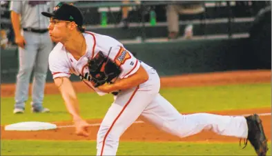  ?? Contribute­d photo ?? Cheshire’s Wes Robertson has climbed three levels of the Texas Rangers’ minor league ranks this season.