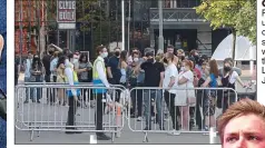  ??  ?? QUEUE: Fans line up for comedy show at what was the NHS Louisa Jordan