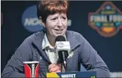  ?? John Raoux Associated Press ?? MUFFET McGRAW of Notre Dame says being the defending champion was “a burden” for a while.