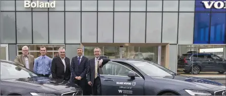  ??  ?? Pictured at the presentati­on of three cars were, from left: Eamonn Tierney, David Manley, Boland; Davy Lynch, Enda Newport, sales manager Boland and David McLoughlin CEO Wexford Festival Opera.