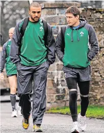  ??  ?? Simon Zebo and Ronan O’Gara during their spell together with Ireland