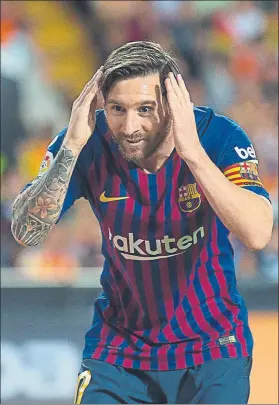  ?? FOTO: PERE PUNTÍ ?? MD: impacto Messi El Barça quiere que se retire como azulgrana