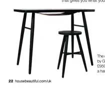  ??  ?? The chic Signature desk by Galvin Brothers, from £950, comes with a handy leather shelf
