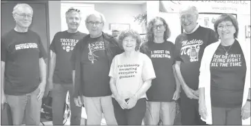  ?? COURTESY ?? Pictured here are the members of the CABMN Board of Directors (left to right: James Eby, Guy Langevin, Charles Laurin, Murielle Parkes, Hilary Head, Ron Jones and Danielle Cousineau) sporting new t-shirts gifted to them for fun by the CABMN staff (missing from photo: Brenda Clark)