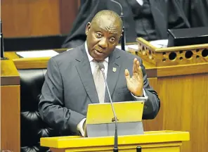  ?? Picture: Esa Alexander ?? President Cyril Ramaphosa delivers his state of the nation address on Thursday.