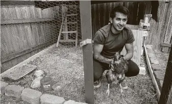  ?? Photos by Kin Man Hui / Staff photograph­er ?? Zachary Junier and his family have built a chicken coop for their hens.
