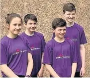  ??  ?? The Under 15 squad Lucy Murchie, Kyle Penman, Duncan Hegarty and Alasdair Findlay Winning U19 squad James Dougan, Maddie Orr, Jack Orr and Robbie Harper