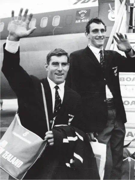  ??  ?? The 1967 touring team captained by Brian Lochore (right) and which included (from left) Colin Meads, Ken Gray and