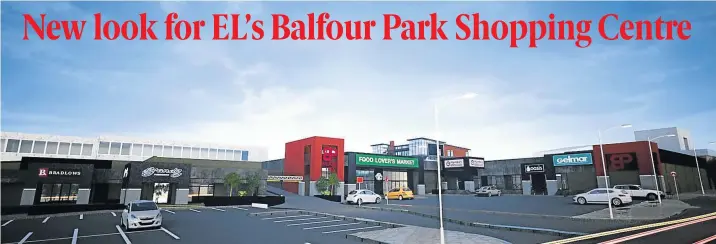  ?? Picture: SUPPLIED ?? FACELIFT: An artist’s impression of how the Balfour Park Shopping Centre in Vincent, East London will look once various renovation­s are completed over the next six months.