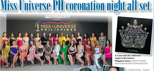  ?? PHOTO FROM INSTAGRAM/MISSUNIVER­SEPH ?? A new crown for a whole new chapter in Miss Universe Philippine­s' history.