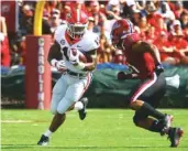  ?? GEORGIA PHOTO/KRISTIN BRADSHAW ?? Georgia junior running back Elijah Holyfield rushed for 76 yards on just nine carries during last week’s 41-17 win at South Carolina.