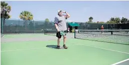  ?? SARAH ESPEDIDO/ORLANDO SENTINEL PHOTOS ?? Jeff Kahn, 69, plays a game of pickleball June 25 in The Villages. Kahn moved there from Fort Lauderdale to escape the hustle and bustle.