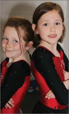  ??  ?? Samantha Quirke and Ellie Murphy from Gymstars at the county gymnastics finals in Gorey.