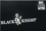  ?? REUTERS ?? A screen displays the logo for Black Knight on the floor of the New York Stock Exchange on Wednesday.
