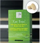  ?? ?? Ear ToneTM is available at participat­ing pharmacies and health food stores. For more informatio­n or to purchase online, please contact us at 1-877-696-6734 or visit www.newnordic.ca