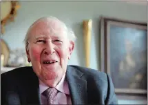  ?? LEFTERIS PITARAKIS/AP PHOTO ?? In this photo taken on April 28, 2014, Roger Bannister, who as a young man was the first person to break the 4-minute barrier for the mile run in 1954, poses during an interview with The Associated Press at his home in Oxford, England.