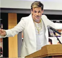  ??  ?? In this file photo, Milo Yiannopoul­os speaks on campus in the Mathematic­s building at the University of Colorado in Boulder, Colorado. — AP