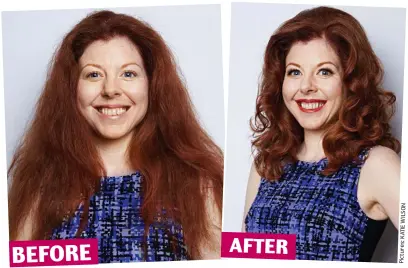  ?? N O S L I W E TI A K s: e r u t c i P ?? BEFORE AFTER Blast from the past: After fighting the frizz, Marianne is impressed by her sleek new look